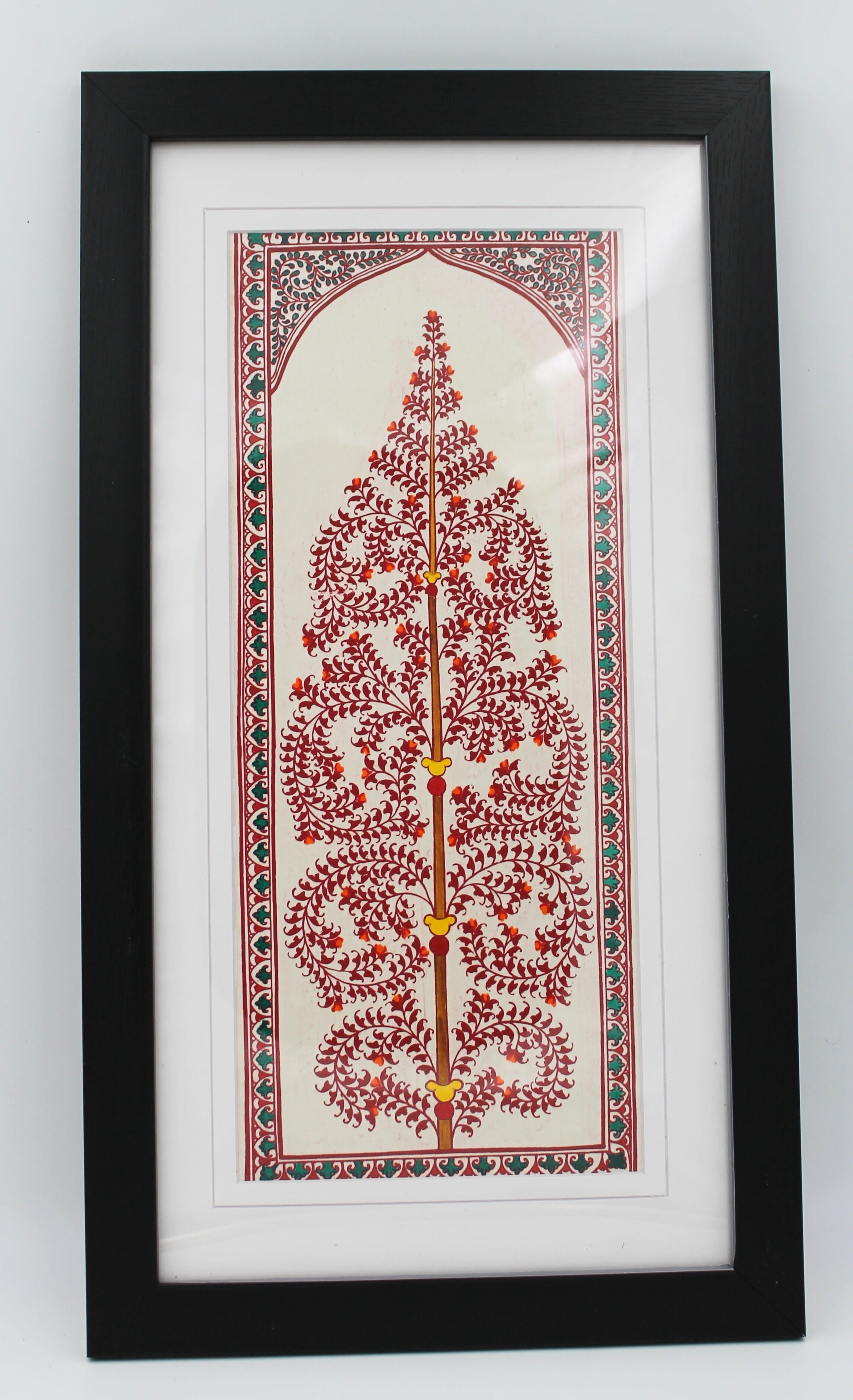 Framed Pattachitra Paintings – Tree of Life painted on Tussar silk with minimalistic design | Handmade and Timeless